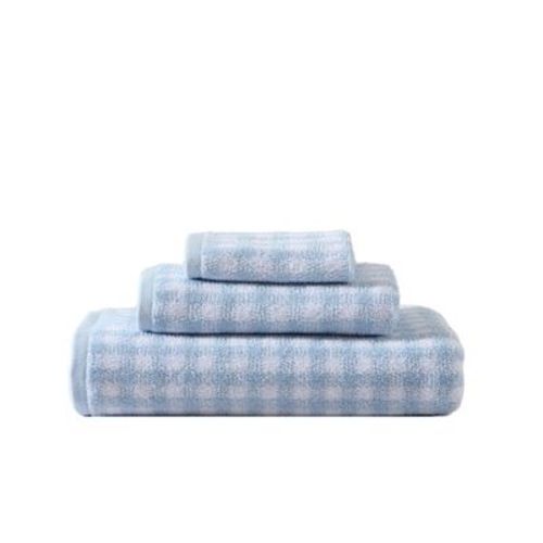 Laura Ashley Ginny 100% Cotton Terry- 3 Piece- Towel Set Blue- 3 Pc Towel Set