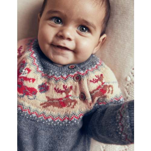 Fair isle Sweater - Denim Blue Marl Polar Post | Boden USA