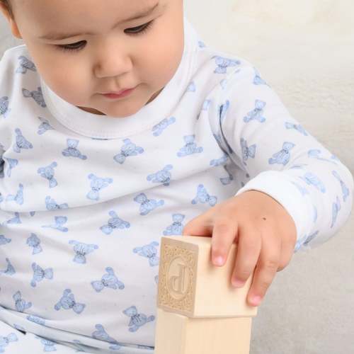 Baby's Teddy Essentials Long Pajamas - Light Blue