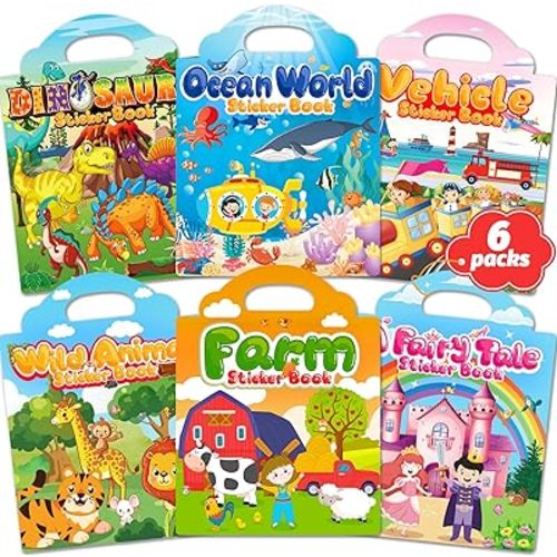 Reusable Sticker Book for Toddlers, Stickers for Kids, Toddler Craft Activities, Toddler Travel Toys Ages 3 and Up Boy Girl Easter Basket Stuffers Birthday Gifts