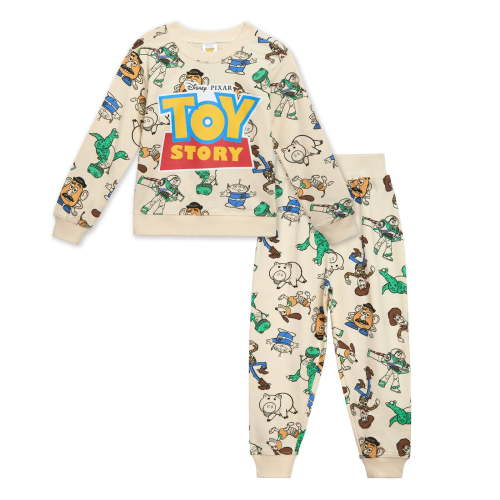Disney Toy Story Woody Buzz Lightyear Slinky Dog French Terry Sweatshirt and Jogger Pants Outfit Set Toddler to Little Kid