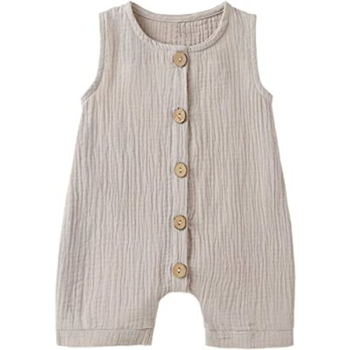 Infant Newborn Baby Boys Girls Cotton Linen Romper Summer Jumpsuit Sleeveless Overalls Clothing Set