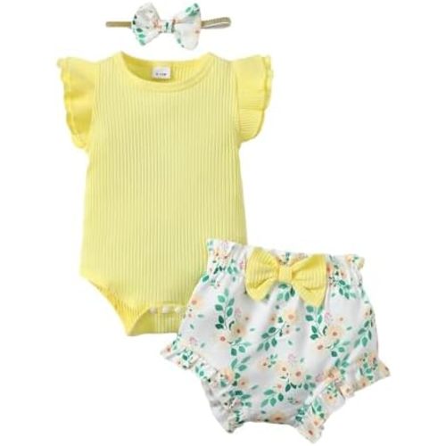 SUNNY PIGGY Baby Girl Clothes Infant Girl Outfit Newborn Girl Romper Summer Baby Girls’Clothing Short Set