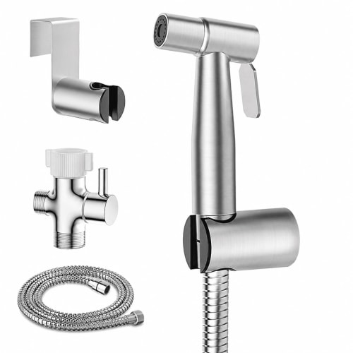 Stainless Steel Handheld Bidet Sprayer, Adjustable Pressure Leak-Proof Jet Spray for RV Toilet and Personal Cleaning
