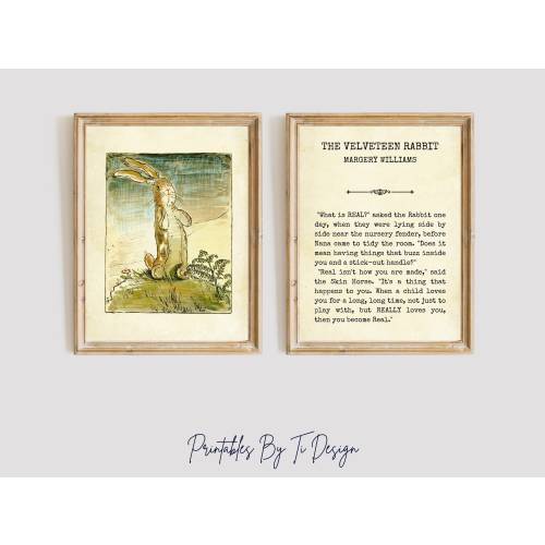 Velveteen Rabbit Quote Art - Printable Nursery & Literary Wall Decor from the Classic Tale (Digital Download)