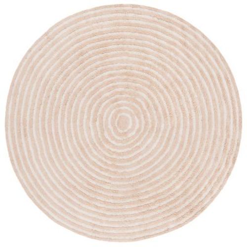Easy Care ECR229 Machine Washable Table Tufted Indoor Area Rug - Pink/Ivory - 6' Round - Safavieh