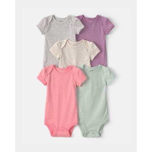 Baby Girl 5-Pack Multipack Bodysuits - Pink/Green/Purple