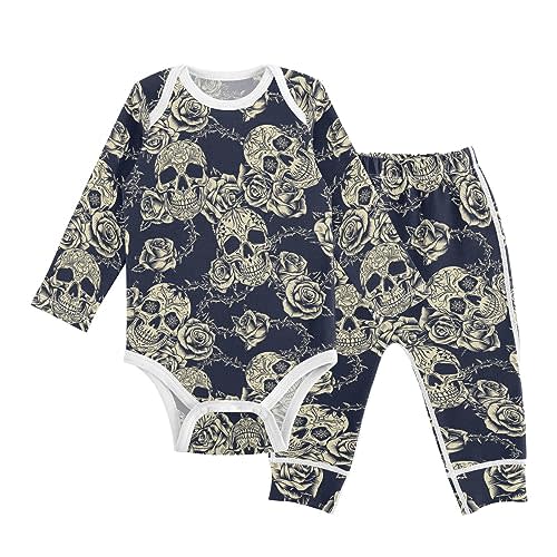 vvfelixl Baby Bodysuits Pants Sets Guitar Headphones Long Sleeve Baby Clothes For Boys Girls 0-24M Black