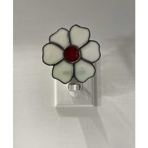 Handmade Stained Glass Daisy Flower Night Light • Cottagecore Floral Decor.