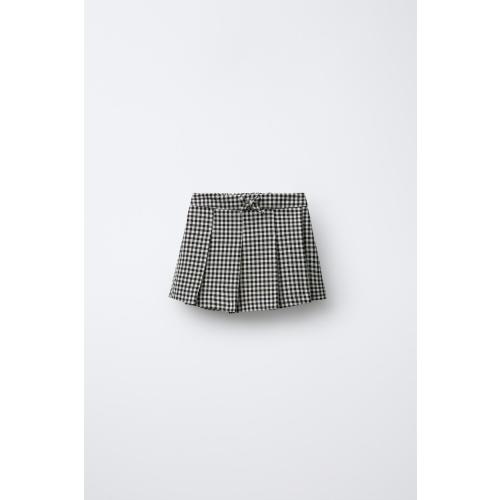 PLAID SKORT - Ecru | ZARA United States
