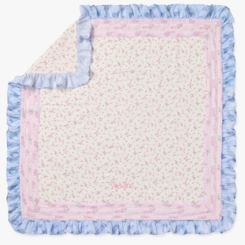 LoveShackFancy Ruffled Oversized Organic Muslin Baby Blanket