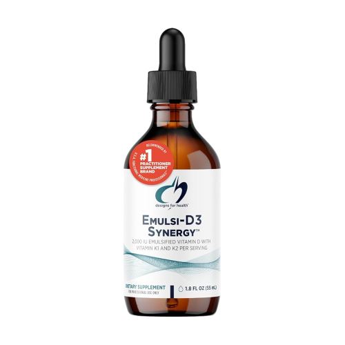 Designs for Health Emulsi-D3 Synergy 2000 IU Vitamin D Liquid with Vitamin K - Emulsified Liquid D3 K2 Drops for Immune System Support & Bone Health - Gluten-Free + Non-GMO (55 Servings / 1.8oz)