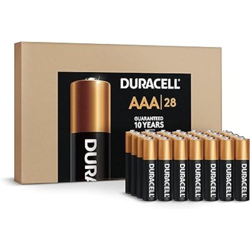 Duracell Coppertop AAA Batteries, 28 Count Pack Triple A Battery with Long-Lasting Power for Household and Office Devices (Ecommerce Packaging)