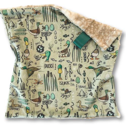 Mallard Duck Lovey Blanket: Minky Security Blanket, Woodland Nursery Decor