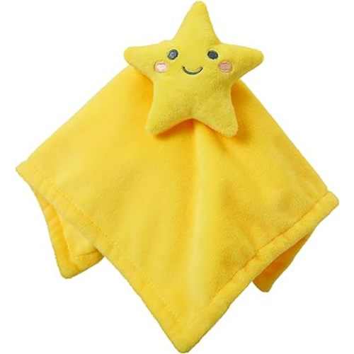 C.R. Gibson Little Hugs Star Minky Fabric Moon Lovey Blanket for Babies, 12.5" x 12.5", Multicolor