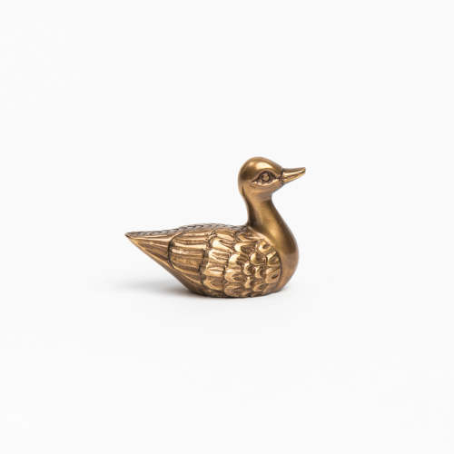 Antiqued Solid Brass Duck