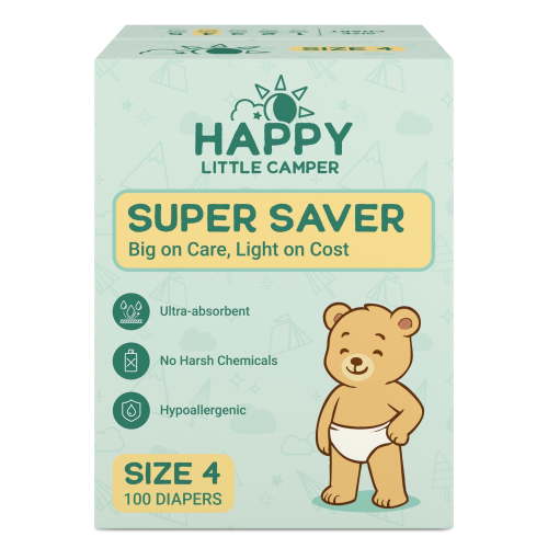 Happy Little Camper Super Saver Baby Diapers, 100 count
