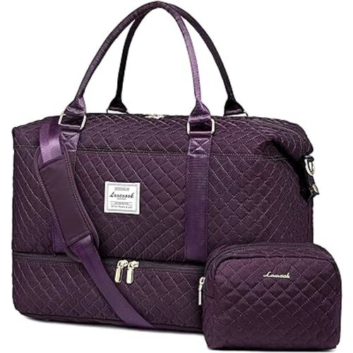 LOVEVOOK Travel Duffle Bag,Weekender Bags for Women with Shoe Compartment，Carry on Overnight Bag with Toiletry Bag,Gym Duffel Bag with Wet Pocket, Hospital Bags for Labor and Delivery
