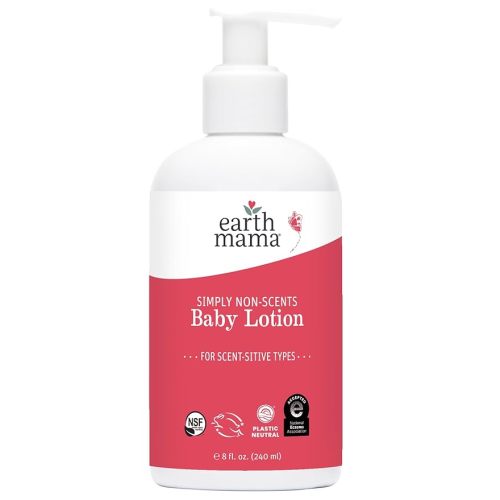 Earth Mama Simply Non-Scents Baby Lotion for Dry Skin, Calendula Cream for Newborn Skin Care, Organic Moisturizer for Children with Aloe Juice, Rooibos, & Shea Butter, Fragrance Free, 8-Fluid Ounce