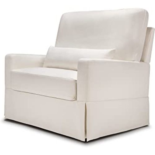 Namesake Crawford Pillowback Chair and a Half Comfort Swivel Glider in Performance Cream Eco-Weave, Water Repellent & Stain Resistant, Greenguard Gold & CertiPUR-US Certified