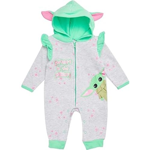 STAR WARS The Mandalorian Baby Girls Baby Yoda Hooded