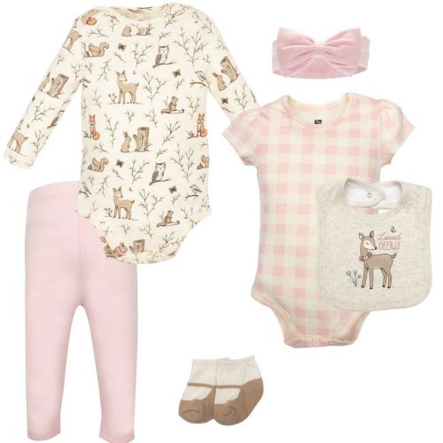 Hudson Baby Infant Girls Cotton Layette Set, Enchanted Forest