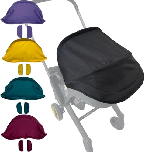 Feliliber Stroller Replacement Accessories Canopy, Waterproof Sun Shade Compatible with Doona Car Seat & Strollers (Black)