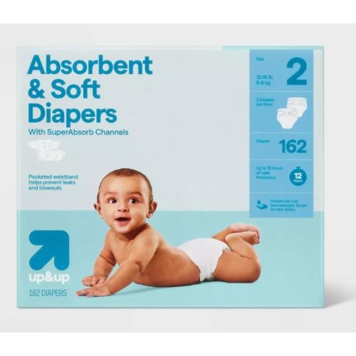Disposable Diapers - (Size N - 162ct) up&up (Size-2, 162.0, Count)