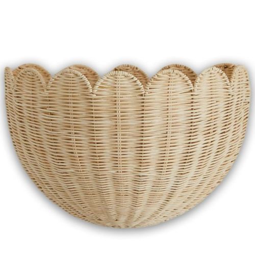 BEBE BASK Scalloped Wicker Wall Basket - The Original - Hand Woven Basket - Scalloped Décor Wall Hanging Baskets -16" x 10" x 7"In - Hanging Wall Basket (Natura… in 2025 | Baskets on wall, Wicker wall basket, Wicker wall