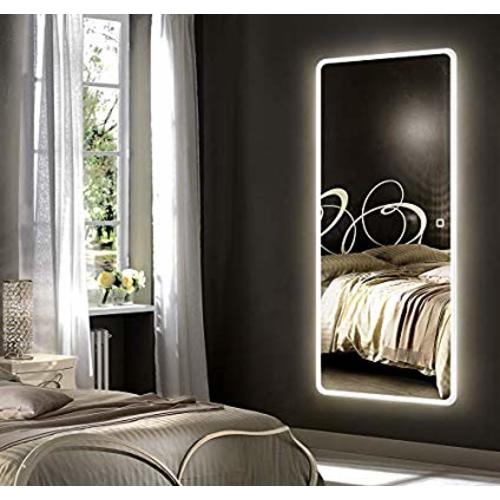 Hans & Alice 65"x22" LED Full Length Mirror Backlit Mirror Bedroom Illuminated Mirror with Touch Button (65"x22" Border)