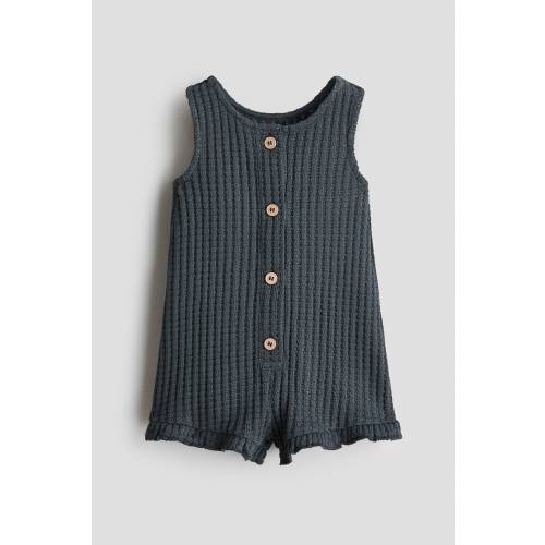 WAFFLE-KNIT ROMPER SUIT
