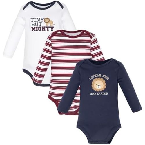 Hudson Baby baby-boys Cotton Long-sleeve Bodysuits 3-pack