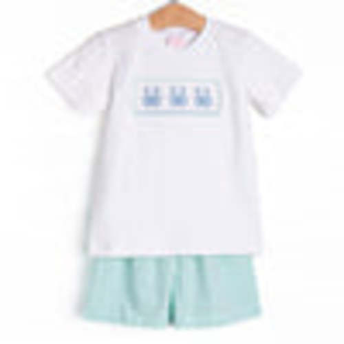 Shoreline Shuffle Smocked Short Set, Mint – Stitchy Fish