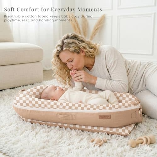 Konssy 100% Cotton Baby Lounger Cover Fits DockATot Deluxe+, Cover Only
