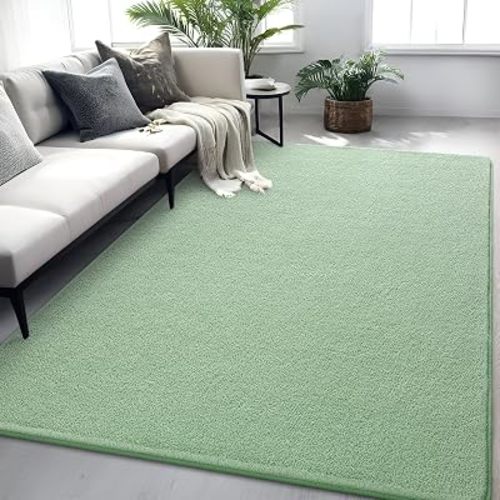 5x7 Sage Green Area Rug Modern Aesthetic Minimalist