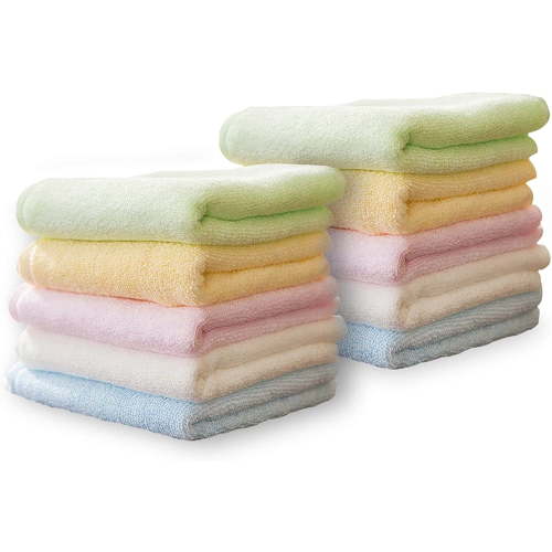 Fymlhomi Bamboo Washcloths Towel Set 10 Pack Baby Wash Cloth for Bathroom-Hotel-Spa-Kitchen Multi-Purpose Fingertip Towels and Face Cloths 10'' x 10''