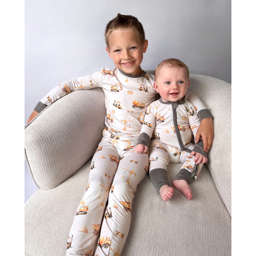 Construction Zip Romper