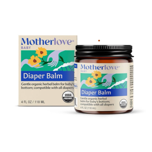 Motherlove Diaper Balm (4 oz) Organic Herbal Diaper Rash Cream—Cloth diaper Safe, Zinc Oxide- & Petroleum-Free