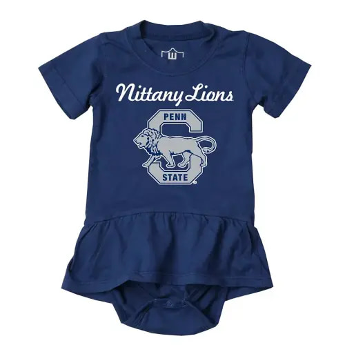 Girls Infant Wes & Willy Navy Penn State Nittany Lions Skirted Bodysuit