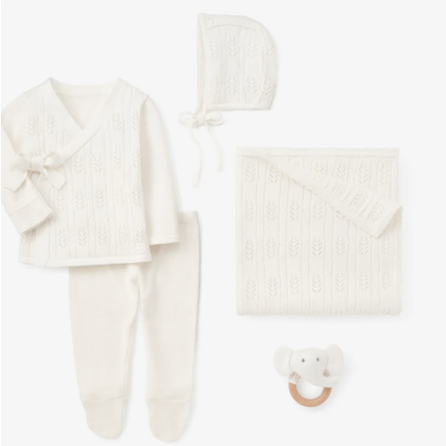 White Baby Layette Gift Set w. Box