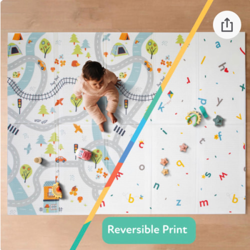 Nuby Reversible Floor Mat | Cars and Roads