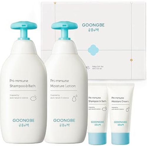 GOONGBE Baby Gift Set, Korean Shampoo & Bath, Lotion & Cream 4 Items