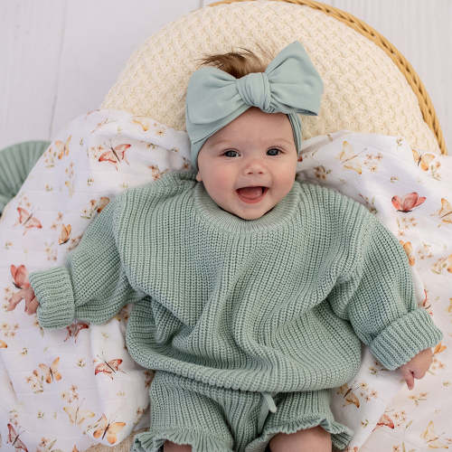 Sage Oversized Cotton Knit Jumper