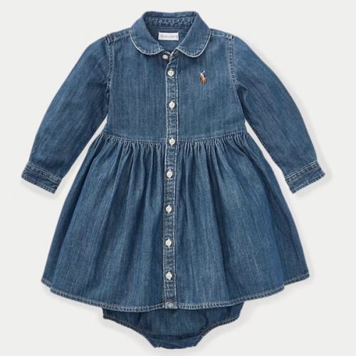 Baby Girls' Shirred Denim Shirtdress | Ralph Lauren