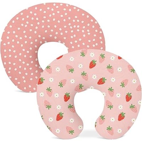 Nursing Pillow Covers 2 Pack, Breastfeeding Pillow Slipcovers Soft and Stretchy, Nursing Covers for Baby Girls Boys Newborn