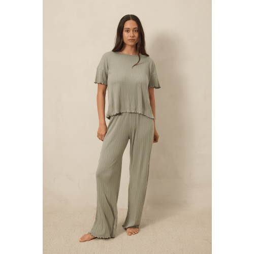 Mist Pointelle Short-Sleeve Women’s Sleep Set