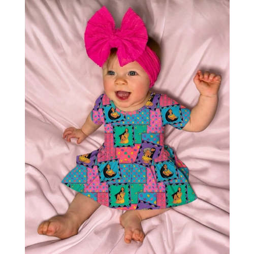 Retro Remix Bamboo Twirl Dress with snaps (Pre Order)