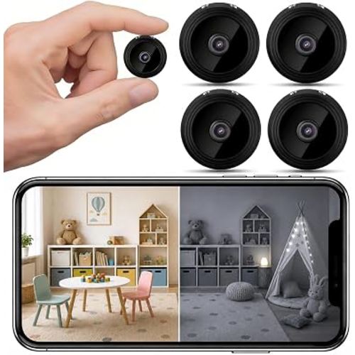 NOBEYSTON 4 PCS 2026 New Upgrade 1080P HD Security Camera, Mini Night Vision Cam with APP Remote for Home Office Indoor Outdoor for Office,Home S/Y