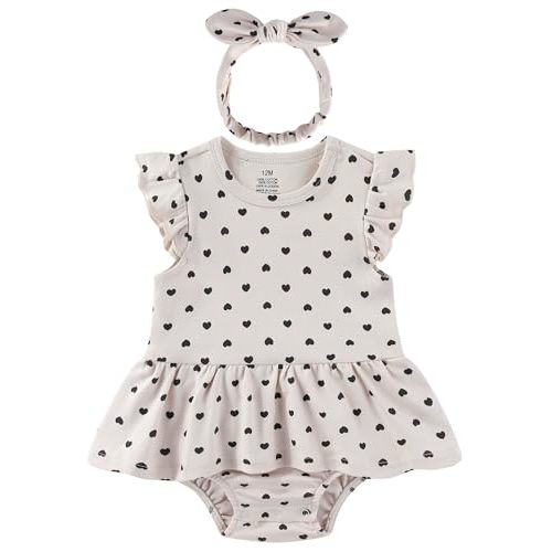 ZAVBABY Baby Girl Clothes Summer Ruffled Sleeve Romper Dresses Infant Outfit Set