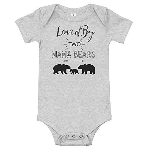 Two Moms Baby Bodysuit Loved by Two Mommies Baby Outfit LGBT Lesbian Moms Baby Clothes Two Mama Bears